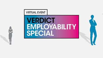 Workers surrounding text Verdict Employability event