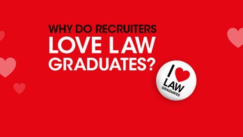 Button badges 'I heart law graduates'