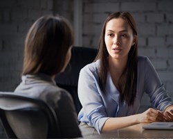 Meeting between two women - Probation officer