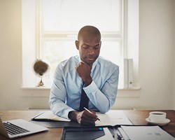 Professional working at a desk