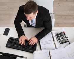 Professional working on a computer 