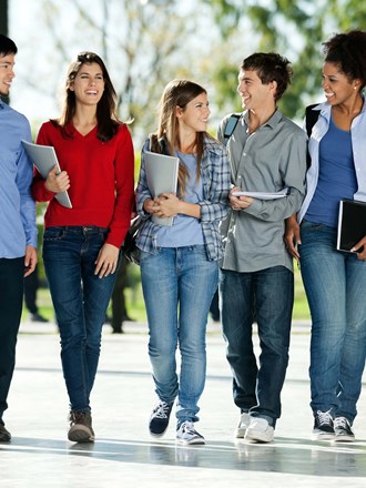 Group of smiling students