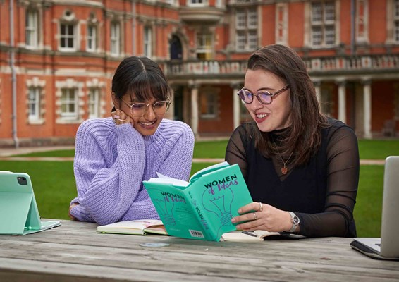 Students studying outside