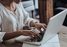 Student working on laptop