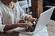 Student working on laptop