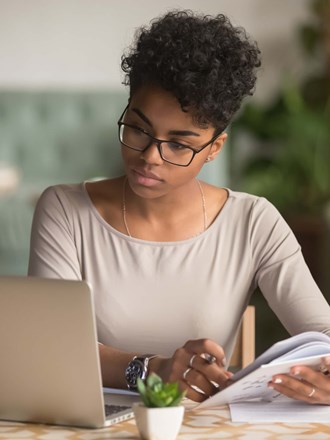 Female working on laptop